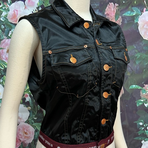 VTG Jean Paul Gaultier Black Satin Vest - Picture 2 of 8